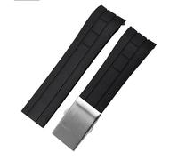 dayeer Uhrenarmband mit gebogenem Ende für Mido M005430A M005614A, Gummiarmband für Citizen(Blacks1,23mm)
