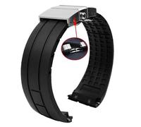 dayeer Uhrenarmband mit gebogenem Ende für Mido M005430A M005614A, Gummiarmband für Citizen(Blacks2,22mm)