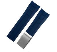 dayeer Uhrenarmband mit gebogenem Ende für Mido M005430A M005614A, Gummiarmband für Citizen(Blues1,23mm)