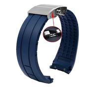 dayeer Uhrenarmband mit gebogenem Ende für Mido M005430A M005614A, Gummiarmband für Citizen(Blues2,23mm)