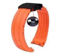 dayeer Uhrenarmband mit gebogenem Ende für Mido M005430A M005614A, Gummiarmband für Citizen(Orangeb2,22mm)