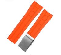dayeer Uhrenarmband mit gebogenem Ende für Mido M005430A M005614A, Gummiarmband für Citizen(Oranges1,22mm)