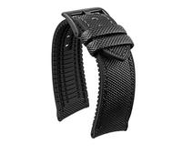 dayeer Wasserdichtes Uhrenarmband aus Nylon mit Gummiunterseite für Mido Helmsman Commander(Blackbb,22mm)
