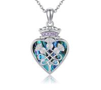 DAYLINLOVE Blumen Halskette aus 925er Sterlingsilber Hibiskus/Blume des Lebens/Om/Schottische Distel/Tulpe/Lotus Kette Schmuck Geschenke für Frauen Männer Damen