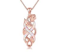 DAYLINLOVE Blumen Halskette aus 925er Sterlingsilber Hibiskus/Blume des Lebens/Om/Schottische Distel/Tulpe/Lotus Kette Schmuck Geschenke für Frauen Männer Damen