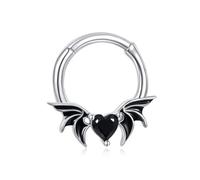 DAYLINLOVE Fledermaus Septumring 925er Sterling Silber Goth Fledermausflügel 16g Septum Nasenringe Gothic Cartilage Daith Piercing Schmuck Geschenke für Damen Mädchen