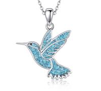 DAYLINLOVE Kolibri Halsketten Türkis 925 Sterling Silber Kolibri Anhänger Halskette Kolibri Schmuck Geschenke für Frauen Mütter Kolibri Liebhaber (Türkisk chips)