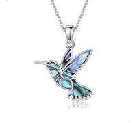 DAYLINLOVE Kolibri Kette 925 Sterling Silber Abalone Muschel Kolibri Anhänger Halskette Kolibri Schmuck Geschenke für Damen Frauen Mädchen Mama Kolibris Liebhaber