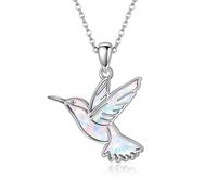 DAYLINLOVE Kolibri Kette 925 Sterling Silber Weißes Opal Kolibri Anhänger Halskette Kolibri Schmuck Geschenke Für Damen Frauen Mädchen Mama Kolibris Liebhaber