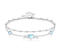 DAYLINLOVE Mondstein Armband 925 Sterling Silber Keltische Knoten Armbänder Mondstein Double Layer Kette Keltischer Schmuck Geschenke für Frauen Mom Freunde