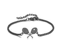 DAYLINLOVE Tennisschläger Armband S925 Sterling Silber Sport Tennis Armband Sportschmuck Geschenke für Männer Frauen Tennisliebhaber