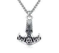 DAYLINLOVE Thor Hammer Kette 925 Sterling Silber Halsmit Wikinger Anhänger Mjölnir Nordischer Schutz Schmuck Nordischer Heidnischer Schmuck Geschenke Männer Damen Frauen Unisex Thorshammer Liebhaber