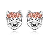 DAYLINLOVE Wolf Geschenke 925 Sterling Silber Wolf Stud Ohrringe Wolf Geburtstag Halloween Schmuck Geschenk für Frauen