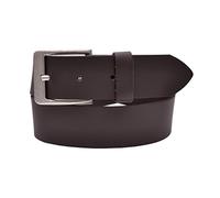DayneQ 4,5cm Breit Echt Leder Guertel Altsilber Schnalle - DUNKEL BRAUN Bundweite 120cm