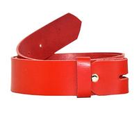 DayneQ 4cm-Wechselgürtel Gürtel Ohne Schnalle aus echtleder - ROT Bundweite 100cm