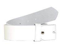 DayneQ 4cm-Wechselgürtel Gürtel Ohne Schnalle aus echtleder - WEISS Bundweite 85cm