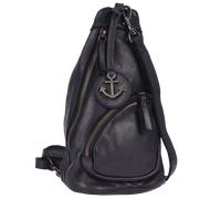 Daypack HARBOUR 2ND "Weibke", Damen, Gr. B/H/T: 17cm x 25cm x 10cm, schwarz (ash), Rindsleder, Rucksäcke (32354238-0) ash