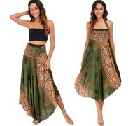 Daysskk Hippie Kleidung Sommerrock Lang Strandrock Bohemian Wickelrock Maxirock Boho Strandkleid Kurz