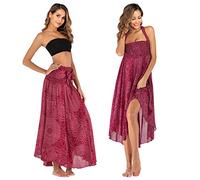 Daysskk Maxirock Damen Boho Strandrock Lang Sommerrock Bohemian Thai Muster Hippie Rock Wickelrock Strand