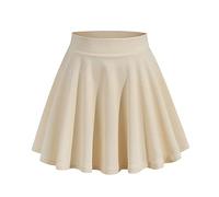 Daysskk Mini Faltenrock Beige Damen Sommerrock Damen Kurz Basic Rock Damen Minirock Falten Skaterrock Falten Tennisrock Damen M