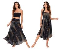 Daysskk Rock Boho Damen Hippie Rock Damen Lang Sommerrock Damen Lang Boho Maxirock Damen Blumen Luftiger Rock Damen Sommer Strandrock Damen