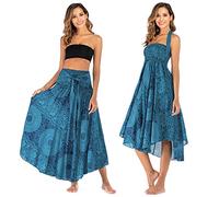 Daysskk Sommerrock Damen Lang Maxirock Boho Strandkleid Kurz Hippie Rock Wickelrock Strand