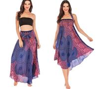 Daysskk Sommerrock Damen Maxi & Kurz Wickelrock Strandkleid Boho Hippie Rock Lang