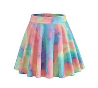 Daysskk Sport Rock Bunt Damen Minirock Falten Basic Rock Damen Faltenrock Mini Skaterrock Falten Tennisrock Damen Sommerrock Damen L