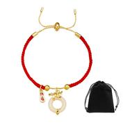 DAZZLUXE 1 rotes Seilarmband, gewebtes Armband, chinesisches Drachenarmband, verstellbares Armband mit Aufbewahrungstasche