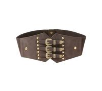 DAZZLUXE 1 Stück Elastischer Breiter Gürtel, Nietengürtel, Damen-Wespengürtel, Korsettgürtel, Wespen-Breites Elastisches Korsett, Damen-Elastischer Breiter Gürtel (Braun)