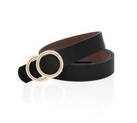 DAZZLUXE 1 Stück Ringgürtel Damengürtel Schwarzer Damengürtel Damengürtel Damenjeansgürtel Damenkleidgürtel Damenmodegürtel Geeignet Für Jeans, Kleider Und Mehr (Schwarz)