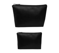 DAZZLUXE 2 Stück Leder-Kosmetiktasche, Damen-Kosmetiktasche, kleine Kosmetiktasche, Reißverschlusstasche, Reise-Kosmetiktasche, Flache Damen-Kosmetiktasche, PU-Kosmetiktasche
