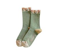 DAZZLUXE 4 Paar Baumwollsocken, Damen-Baumwollsocken, Blumensocken, süße Socken, modische Socken, lässige Baumwollsocken, warme Baumwollsocken, perfekt für Ostern