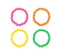 DAZZLUXE 4-teilige Perlenarmbänder für Kinder, Bunte Kunststoffarmbänder, Magische 80er-Jahre-Accessoires, Neonarmbänder für Frauen