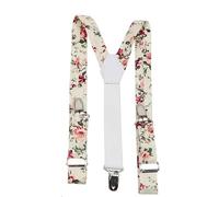 DB Dickie Bow Herren-Hosenträger im Vintage-Stil, verstellbar, robuste Verschlüsse, cremefarben/blumenmuster, Einheitsgröße