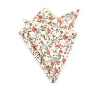 DB Dickie Bow Luxuriöses Einstecktuch aus Baumwolle, Dusty Orange, Creme & Moosgrün, 23cm x 23cm