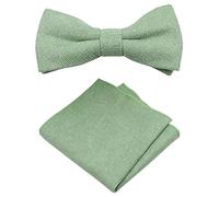 DB Dickie Bow Luxuriöses Set aus Fliege und Einstecktuch für Herren aus Baumwollmischgewebe, salbeigrün, Length 12cm, width 6cm