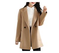 DBFBDTU Herbst und Winter Frauen doppelseitiger Kaschmirmantel kurze Tasche Wollmantel, H878, 36