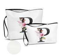 DBPBToU PU Leder Kosmetiktasche Geschenke für Frauen, 2 Stück Kulturtasche Damen mit Personalisierte Geschenke Frauen, Muttertagsgeschenk (P)