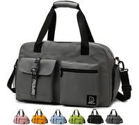 DBPBToU Sporttasche Damen Herren, Reisetasche mit Schuhfach, Trainingstasche mit Nassfach, wasserdichte Weekender Bag, Gym Bag/Schwimmtasche/Saunatasche Verwendet Werden kann (grau)