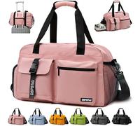 DBPBToU Sporttasche Damen Herren Zwei Belüftungslöchern, Reisetasche mit Schuhfach und Nassfach, wasserdichte Weekender Bag Trainingstasche, Gym Bag/Schwimmtasche/Saunatasche (Rosa)