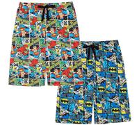 DC Comics - 2er Pack - Kurze Schlafanzughose Herren - Lounge Shorts - Batman, The Flash, Green Lantern und Superman - 100% Baumwolle - XL