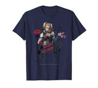 DC Comics Batman Arkham Knight Harley Quinn T-Shirt, Unisex, Blau, S, Kurzarm, Klassisch, Cartoon-Muster