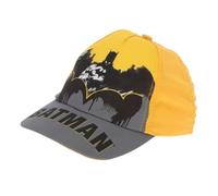 DC Comics Batman Basecap für Kinder (Kopfumfang 55 cm) - Verstellbarer Klettverschluss, UV-Schutz & atmungsaktives Material - Stylisher Superhelden-Look, Farbe: Gelb, Bekleidungsgröße: 55