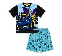 DC Comics Batman Jungen Schlafanzug | Batman Short PJs Set | Baumwolle Nachtwäsche | Kinder Superhelden-Nachtwäsche | Alter 2-3 bis 7-8 Jahre, Schwarz , 7-8 Years