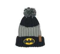 DC Comics Batman Mütze Kinder | Bommelmütze | kleine Geschenke für Jungen | Beanie | Superhelden | Comic-Fan Gotham | Strickmütze | Winter | Wintermütze (DE/NL/SE/PL, Numerisch, 52, Grau)