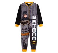 DC Comics Batman-Strampler für Jungen, Fleece, All-in-One-Kinder, Schlafanzug, Pjs, Loungewear mit Reißverschluss