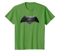DC Comics Batman V Superman Logo Shield Camiseta T-Shirt, Kinder, Hellgrün, 128