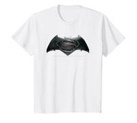 DC Comics Batman V Superman Logo Shield Camiseta T-Shirt, Kinder, Weiß, 128