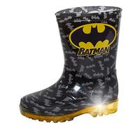 DC Comics Boys Batman Light Up Wellington Boots Kids Rain Snow Shoes Girls Wellies, Schwarz , 31 EU